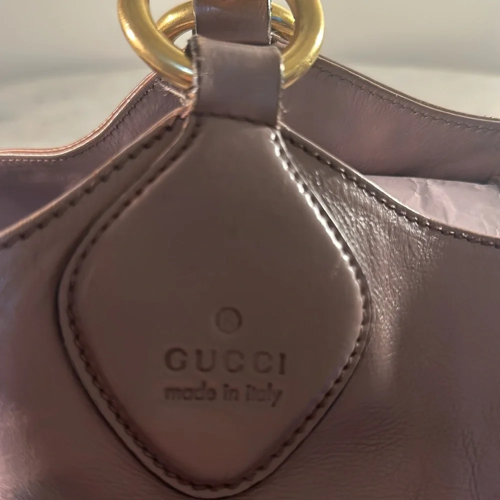 GUCCI Nude leather shopper bag - Picture 6 of 16